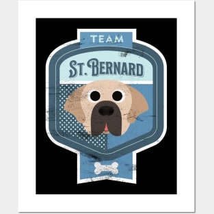 Team St. Bernard - Distressed Saint Bernard Beer Label Design Posters and Art